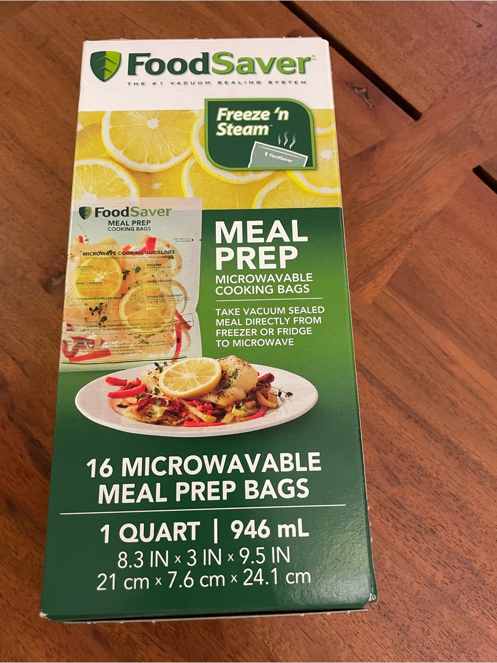 FoodSaver Freeze 'n Steam Meal Prep Microwave Cooking Bags 16 x 1 Quart Made USA